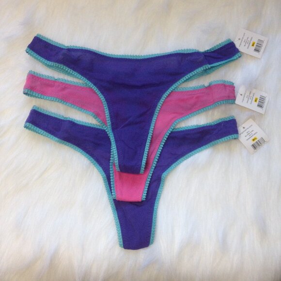(Bundle of 3) On Gossamer Mesh Thong Panty Bundle NWT - Picture 1 of 6